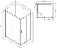 Товар: Душевой уголок AM.PM Gem 100х80 W90G-404-100280-MT профиль Хром матовый стекло прозрачное - фото 13 Душевой уголок AM.PM Gem 100х80 W90G-404-100280-MT профиль Хром матовый стекло прозрачное — фото 13, Душевые уголки