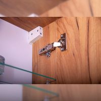 Зеркальный шкаф Бриклаер Форест 40 4627125414695 с подсветкой Дуб золотой Антрацит — фото 4, Мебель для ванной