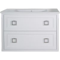 Товар: Комплект мебели для ванной ASB-Woodline Рома 100П подвесной Белый - фото 2 Комплект мебели для ванной ASB-Woodline Рома 100П подвесной Белый — фото 2, Комплекты мебели для ванной