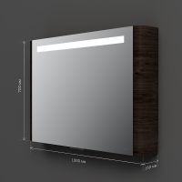 Зеркальный шкаф AM.PM Sensation 100 M30MCX1001TF с подсветкой Табачный дуб — фото 8, Зеркальные шкафы в ванную