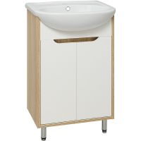 Тумба под раковину Runo Эко 50 00000001142 Белая Лиственница — фото 1, Тумбы под раковину