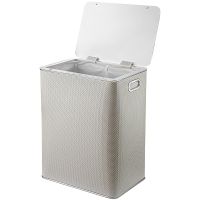 Корзина для белья Geralis RWH-S Ромб Белая, кант Хром, большая — фото 2, Корзины для белья