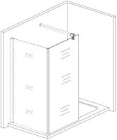 Душевая стенка WeltWasser WW400 B 90 10000002943 профиль Хром стекло прозрачное — фото 3, Боковые стенки