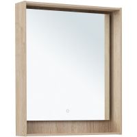 Зеркало Aquanet Милан 70 336404 с подсветкой Дуб светлый с сенсорным выключателем — фото 1, Мебель для ванной