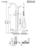 Товар: Смеситель для ванны Black&White Universe U7752GM 7752GM Gun Metal - фото 5 Смеситель для ванны Black&White Universe U7752GM 7752GM Gun Metal — фото 5, Смесители