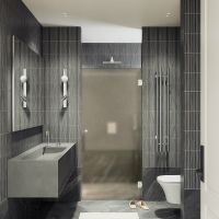 Душевая дверь Maybah Glass MGD-516-4 705x1950 на петлях Хром глянцевый стекло бронзовое матовое — фото 2, Душевые двери в нишу