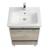 Тумба под раковину Aquaton Капри 60 1A230101KPDA0 подвесная Бетон пайн Белая — фото 5, Тумбы под раковину