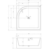 Акриловая ванна Abber 140х140 AB9337 без гидромассажа — фото 4, Ванны