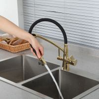 Смеситель для кухни Gappo G4398-13 Золото Черный — фото 13, Смесители для кухни