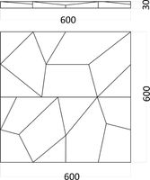 Гипсовая 3д панель Artpole Rock M-0063 600x600 мм — фото 6, Гипсовые 3Д панели