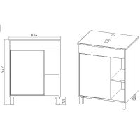 Тумба под раковину VIANT Бостон 65 VBOS65N-T1ST Белая Дуб Вотан — фото 5, Мебель для ванной