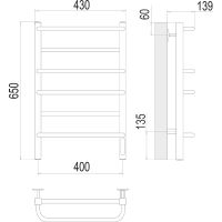Электрический полотенцесушитель Terminus Евромикс квадро П6 400х650 4670078531223 Хром — фото 4, Электрические полотенцесушители