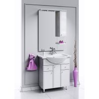 Товар: Зеркало со шкафом Aqwella Барселона 80 Ba.02.08 с подсветкой Белое - фото 2 Зеркало со шкафом Aqwella Барселона 80 Ba.02.08 с подсветкой Белое — фото 2, Мебель для ванной