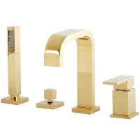 Смеситель на борт ванны Migliore Kvant Gold 25392 Золото — фото 1, Смесители на борт ванны