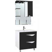 Товар: Зеркало со шкафом Bellezza Эйфория 80 R 4619113001048 с подсветкой Черное - фото 2 Зеркало со шкафом Bellezza Эйфория 80 R 4619113001048 с подсветкой Черное — фото 2, Мебель для ванной