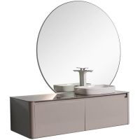 Тумба с раковиной Black&White Universe U915.1400R 140 R 9151401 подвесная Glossy light grey — фото 2, Мебель для ванной