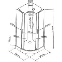 Душевая кабина Black&White Galaxy G8701 90x90 8701900 с гидромассажем — фото 19, Душевые кабины