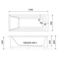 Акриловая ванна Triton 1ACReal Тори 170х70 Щ0000042932 без гидромассажа — фото 6, Ванны