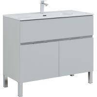 Тумба под раковину Aquanet Алвита New 100 277556 Серая матовая — фото 1, Мебель для ванной