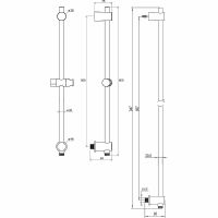 Товар: Душевая штанга Ravak 975.01 X07P366 Хром - фото 2 Душевая штанга Ravak 975.01 X07P366 Хром — фото 2, Штанги для душа