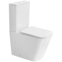 Унитаз компакт Abber Rechteck AC1210TMW Белый матовый с бачком и сиденьем Микролифт — фото 1, Напольные унитазы