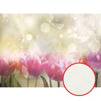 Фреска Ortograf Цветы 30562 Фактура флок FLK Флизелин (3,7*2,7) Зеленый/Розовый, Цветы — фото 1, Фрески