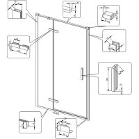 Душевая дверь Veconi Vianno VN-73 80 VN73-80-01-C4 профиль Хром стекло прозрачное — фото 6, Душевые двери в нишу
