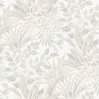 Обои Grandeco Time 3 TJ 3201 Винил на флизелине (1,06*10,05) Бежевый/Серый, Листья/Рогожка — фото 1, Обои для стен
