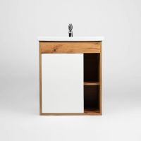 Тумба под раковину VIANT Бостон 60 VBOS60CO-T1STP подвесная Белая Дуб Вотан — фото 3, Тумбы под раковину