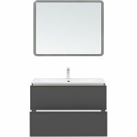 Тумба под раковину Aquanet Арт 90 329613 подвесная Ясень графит — фото 10, Тумбы под раковину