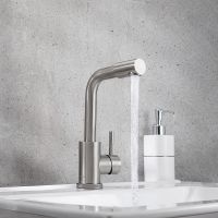 Смеситель для раковины Ростовская Мануфактура Сантехники SUS124-001F-3 Нержавеющая сталь — фото 4, Смесители