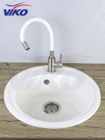 Смеситель для кухни Viko Нержавеющая сталь Белый арт-V-4448 — фото 4, Смесители для кухни