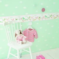 Обои детские Casadeco Rose Nino 29756549 Винил на флизелине (0,53*10,05) Зеленый, Облака — фото 2, Обои для стен