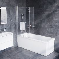 Товар: Шторка на ванну Damixa Skyline 80х140 DX35WBS-D7W1-150MT профиль Хром стекло прозрачное - фото 1 Шторка на ванну Damixa Skyline 80х140 DX35WBS-D7W1-150MT профиль Хром стекло прозрачное — фото 1, Шторки для ванной распашные