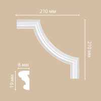 Угловой элемент Decomaster 97100-2 210x210x8 мм — фото 1, Молдинги