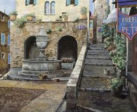 Фреска Ortograf Городской пейзаж живопись 11546 Фактура флок FLK Флизелин (3,3*2,7) Серый/Бежевый, Город/Живопись — фото 2, Фрески