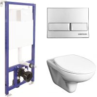 Комплект унитаза Roca Mateo 346200000+ZRU9302815 с инсталляцией Berges Novum L3 040213 с сиденьем и клавишей смыва Хром — фото 1, Комплекты унитаз + инсталляция