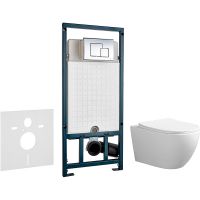 Комплект унитаза Ceruttispa Orlter Aria Tornado CT9955 с сиденьем Микролифт и инсталляцией WeltWasser WW Marberg 507 10000005949+10000005953 с клавишей смыва Хром глянцевый — фото 1, Комплекты унитаз + инсталляция