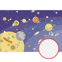 Фреска детская Ortograf Для самых маленьких 32956 Фактура бархат FX Флизелин (4*2,7) Фиолетовый/Разноцветный, Космос/Животные — фото 1, Фрески