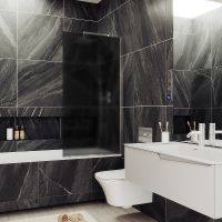 Товар: Шторка на ванну Maybah Glass MGV-84-5у 400x1400 в узком профиле Хром матовый стекло графитовое матовое - фото 1 Шторка на ванну Maybah Glass MGV-84-5у 400x1400 в узком профиле Хром матовый стекло графитовое матовое — фото 1, Неподвижные шторки для ванной