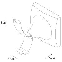 Двойной крючок Grampus Ocean GR-2005 Хром — фото 2, Крючки для полотенец