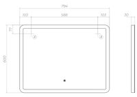 Зеркало Vigo Wing Classic 80 z.WIN.80.Classic с подсветкой с сенсорным выключателем — фото 5, Зеркала в ванную комнату