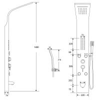 Душевая панель Ceruttispa Victoria S CT9976 с гидромассажем Серебро — фото 3, Душевые панели