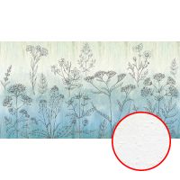 Фреска Ortograf Grafika Natura 31533 Фактура бархат FX Флизелин (5*2,7) Синий/Зеленый, Цветы — фото 1, Фрески