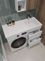 Товар: Тумба с раковиной Orange Sistema 110 R ST-110TUW+RAR Белая глянцевая - фото 3 Тумба с раковиной Orange Sistema 110 R ST-110TUW+RAR Белая глянцевая — фото 3, Тумбы с раковиной