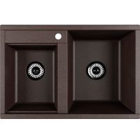 Кухонная мойка Aquaton Делия 78 DBL 1A723132DE280 Кофе — фото 1, Кухонные мойки