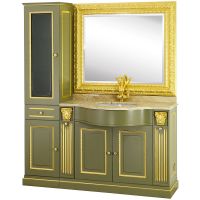 Тумба под раковину Migliore Ravenna 119 L 27065 Оливковый Золото без столешницы — фото 3, Тумбы под раковину