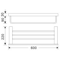 Полка для полотенец Orans P-7201 7201000 Черная матовая — фото 3, Полки для полотенец