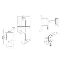 Двойной крючок Bemeta Organic Black 167106200L Черный матовый — фото 2, Крючки для полотенец
