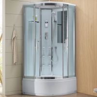 Душевая кабина Black&White Galaxy 100х100 5503100 с гидромассажем профиль Серебристый хром задняя стенка Белая — фото 1, Душевые кабины